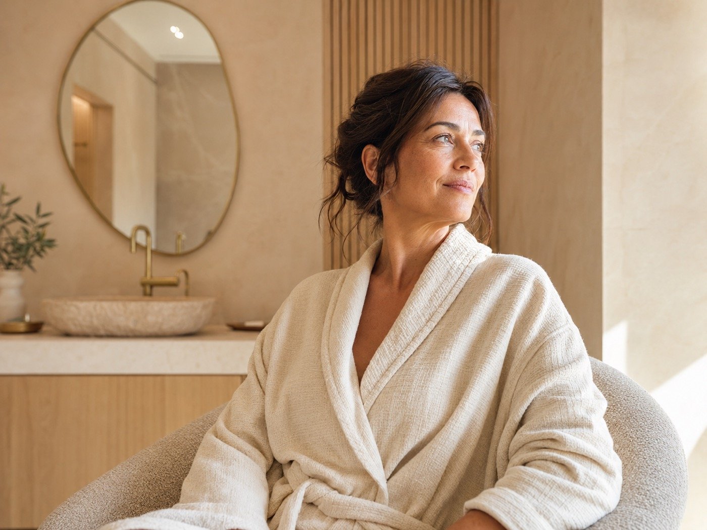 Clienta relajada durante una sesión de estética facial en Estética Mayte, Aspe